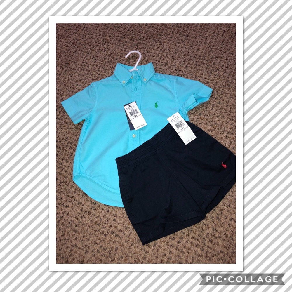 NWT 2t Ralph Lauren dress shirt & shorts